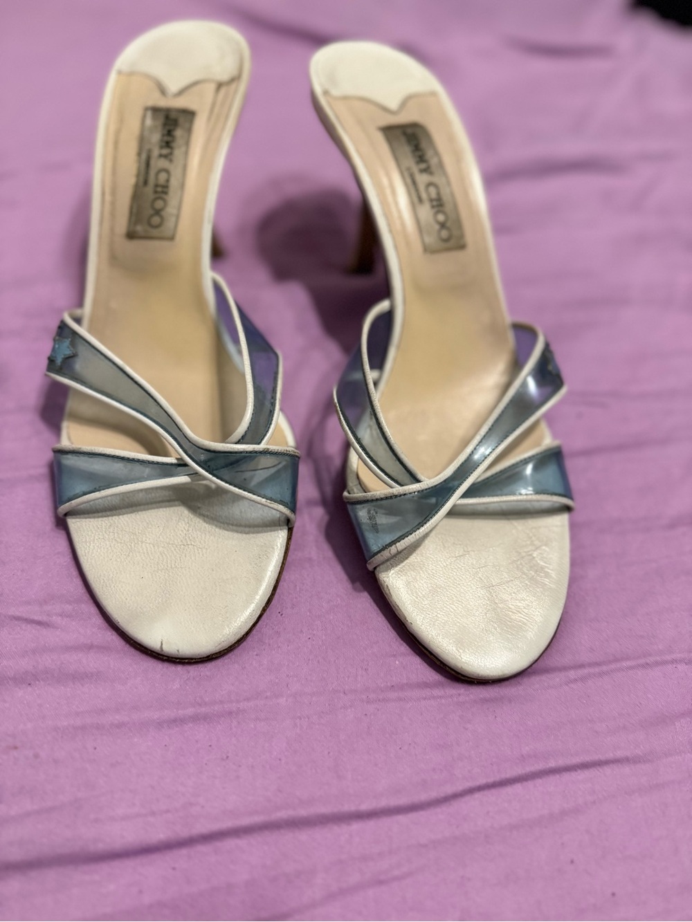 Vintage Jimmy Choo Nimbus Blue Transparent Heels